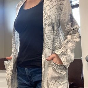 Linen oversized summer coverup shirt